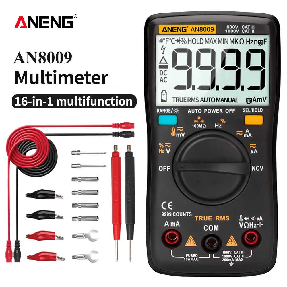 ANENG AN8009 тестер мультиметр цифровой мультиметры цифровые мультимитр вольтметр