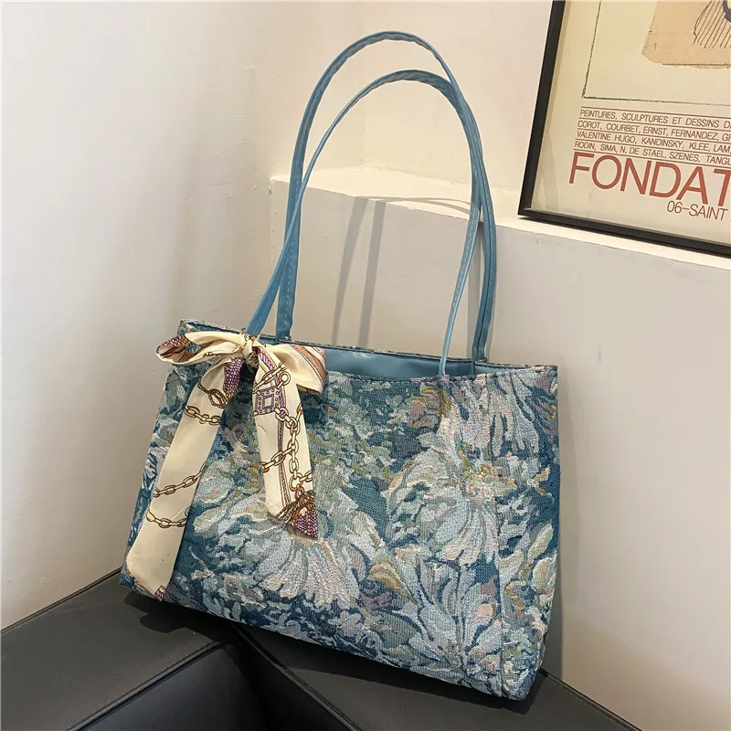 

Вместительная женская сумка, новинка 2021, модная сумочка, Европейская и американская Ретро сумка на одно плечо, сумки-тоут с принтом