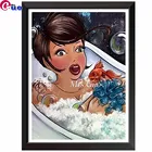 DIY 5D полная выкладка жира леди квадратная Алмазная картина по номерам комплекты для сексуальный душ для женщин Стразы Вышивка крестом в мультипликационном стиле для девочек