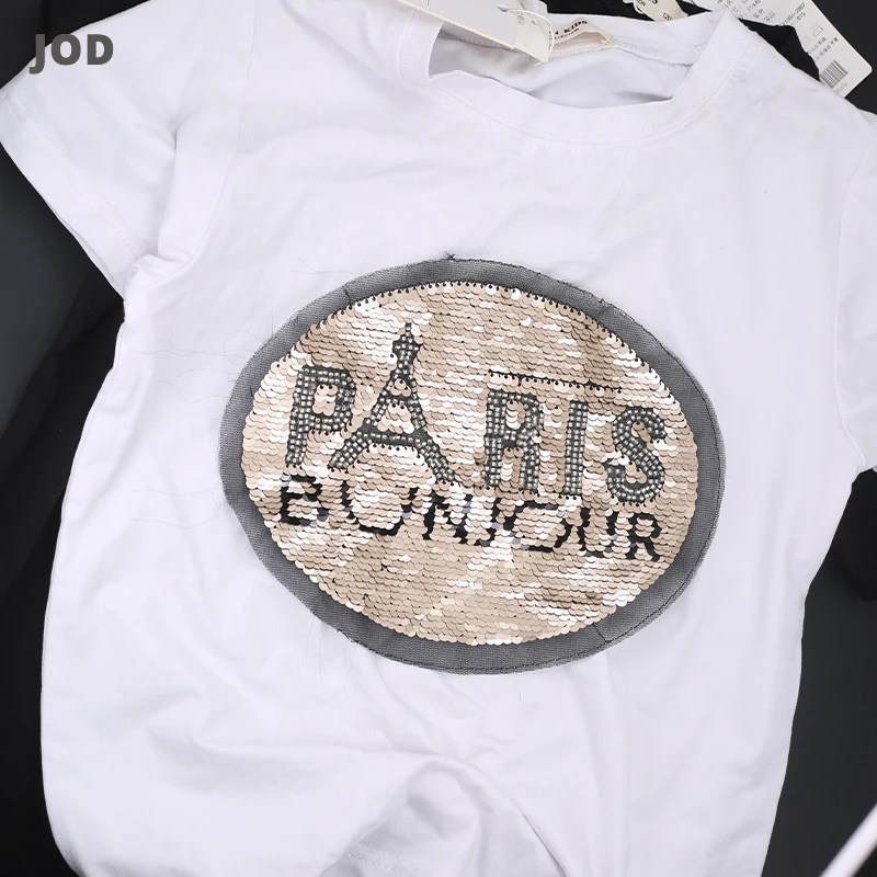 Женские вышитые нашивки с бисером и блестками аппликации для одежды в полоску