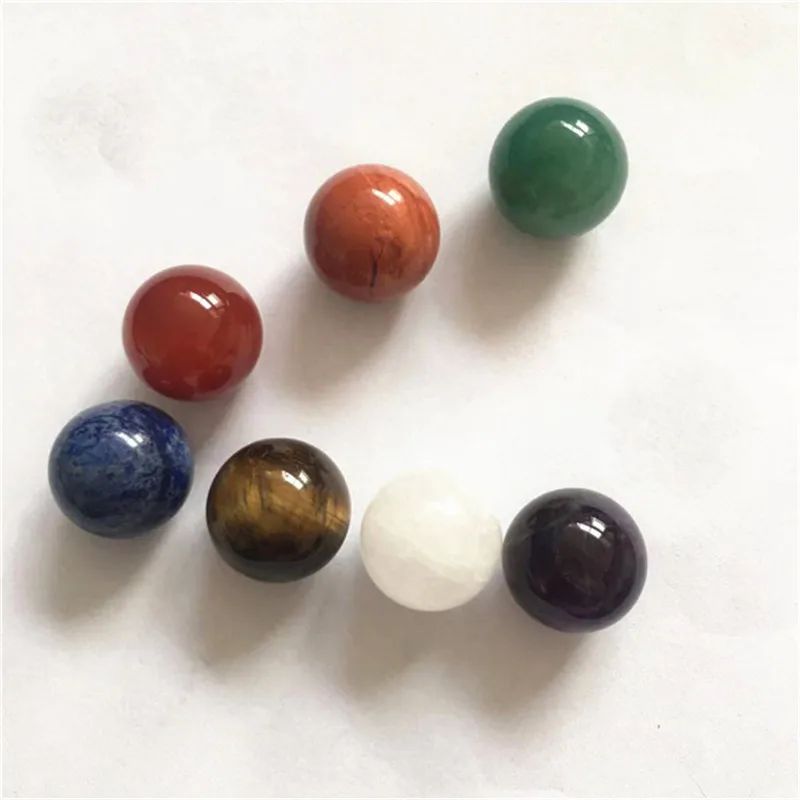 7 stücke Natürliche Stein Chakra Fiel Healing Kristall Rock Mineral Kristall Perle Dekoration Ball – Detail 5
