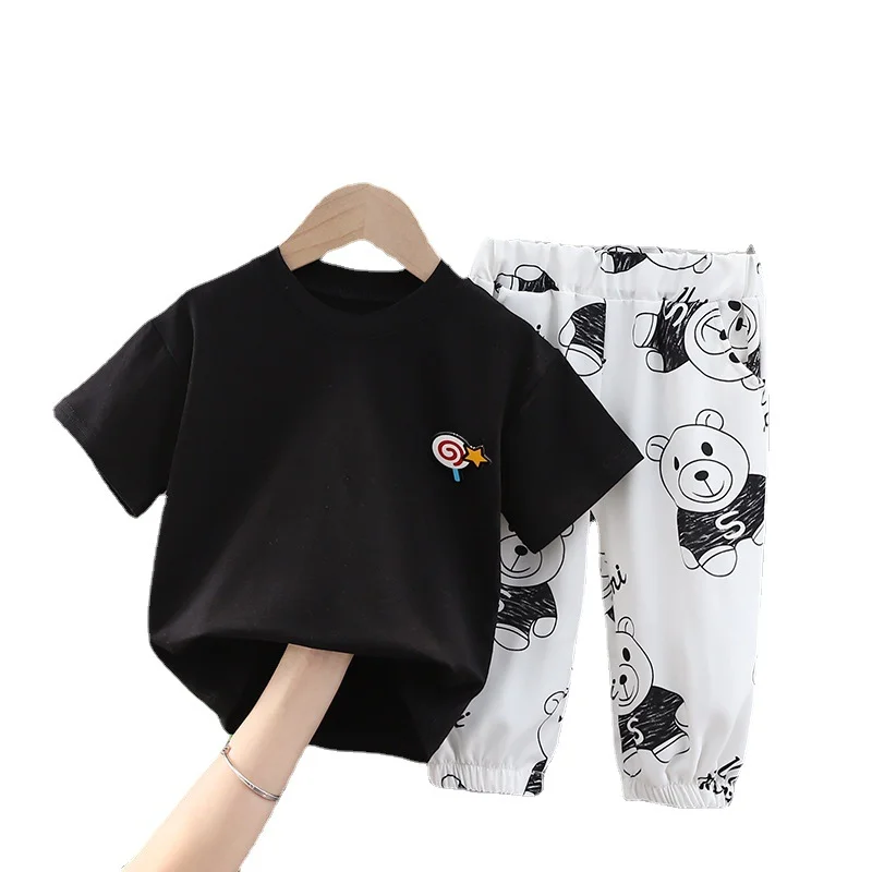 

New Summer Kids Cartoon Clothes Suits Children Boy Cotton T Shirt Shorts 2Pcs/sets Baby Infant Girls Clothing Toddler Sportswear