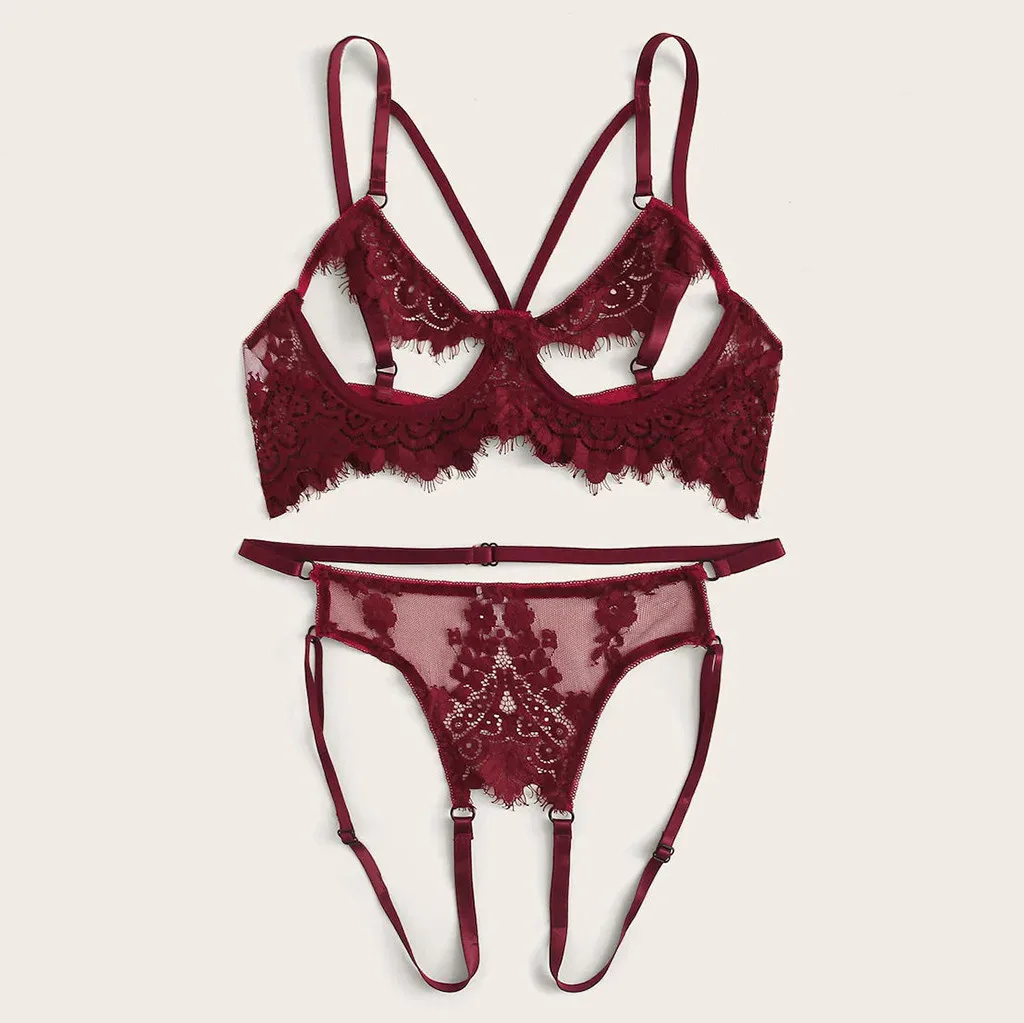 Эротическое сексуальное нижнее белье комплект женского белья Babydoll кружевной