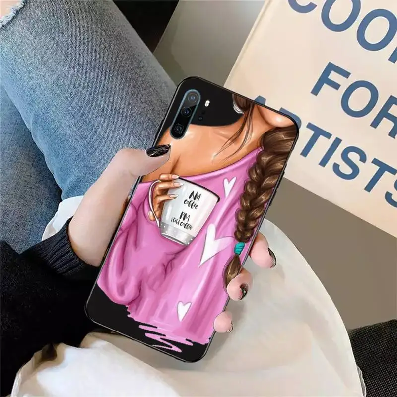 

Fashion High heels Girl Flower Phone Case For Huawei honor Mate P 9 10 20 30 40 Pro 10i 7 8 a x Lite nova 5t