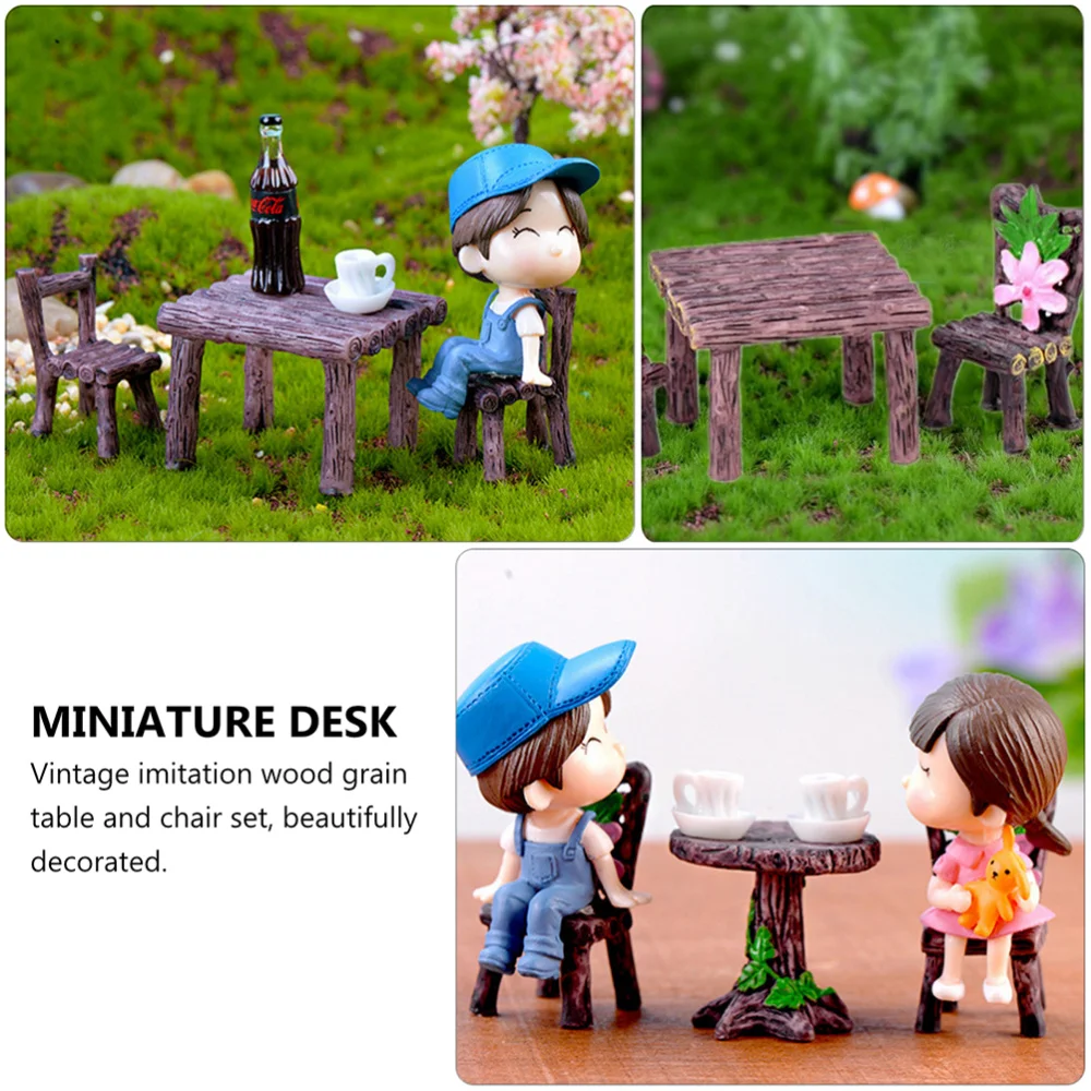 

6pcs Mini Simulation Tables Resin Accessories Miniature Scene Layout Props