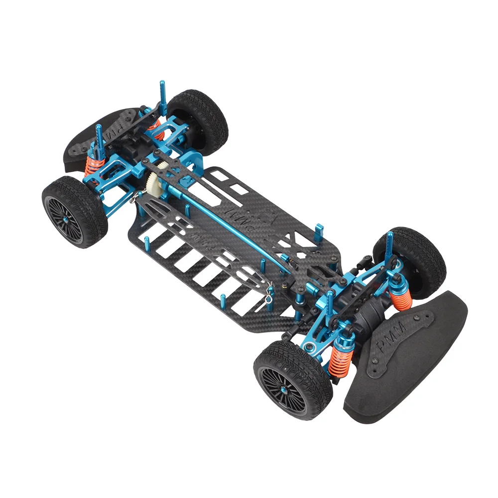 Marco de coche teledirigido para Tamiya TT01 TT01E, aleaci&oacute;n de aluminio y carbono, 1/10-1