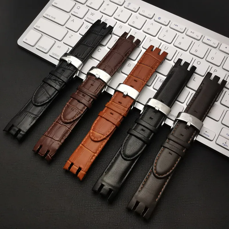 Ремешок для часов из натуральной кожи диаметром 21 мм с пряжкой язычком браслеты