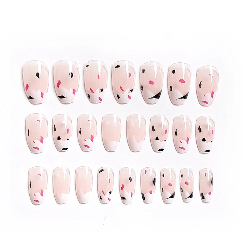 

24pcs false nails with glue Popular Type Wear Long Paragraph Fashion Manicure Patch False Nails Save Time Wearable Nail Patch DW