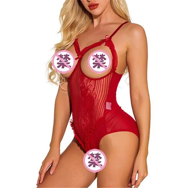 Сексуальное женское нижнее белье большого размера комбидресс с V-образным