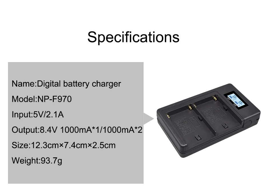 NP-F960 970 NP F970 NPF970 ЖК-дисплей Цифровое зарядное устройство для SONY F930 F950 F770 F570 CCD-RV100 NP-F550 NP-F770 NP-F750 F960 F970
