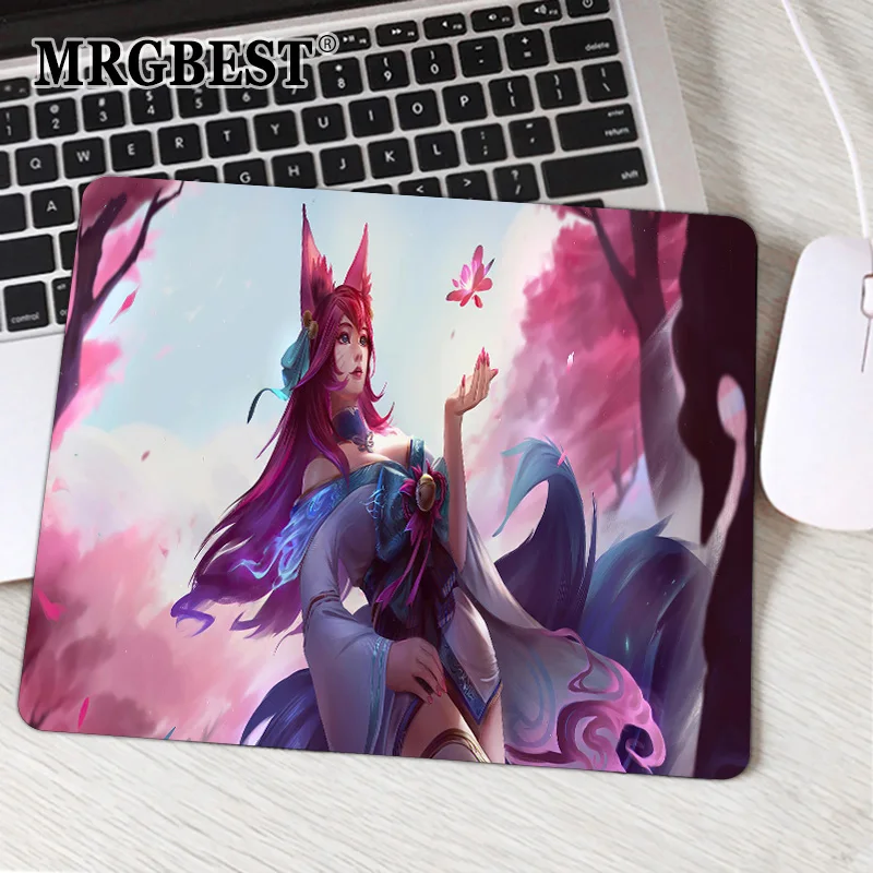 

Ahri carpet League of Legends mouse for laptop keyboard mat mousepad anime Pad on the table Table computer gaming table 22x18cm