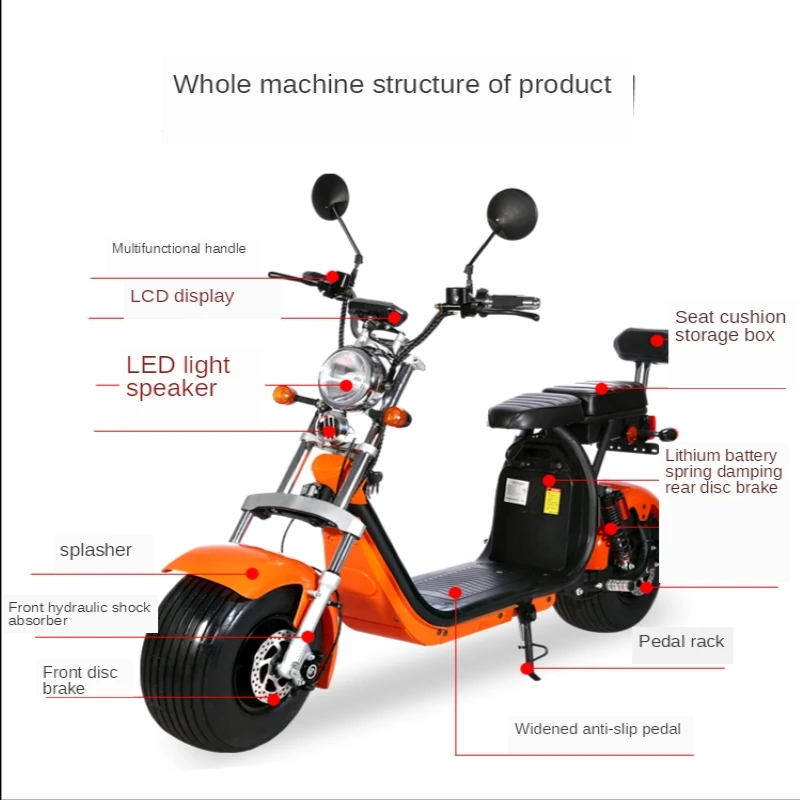 Bestellen Zwei-Rad Elektrische Motorrad Mit Breite Reifen Lithium-Batterie Erwachsene Mobilität Roller