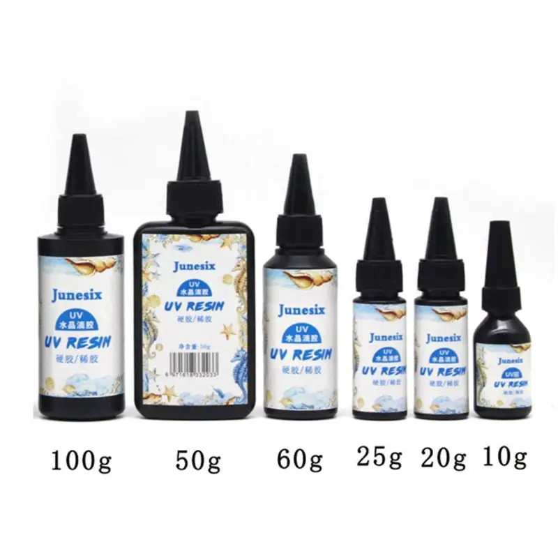

Hard Type Clear Fast Curing UV Resin Glue Transparent Ultraviolet Curing Epoxy Resin Casting Mold Jewelry Making 10-100g