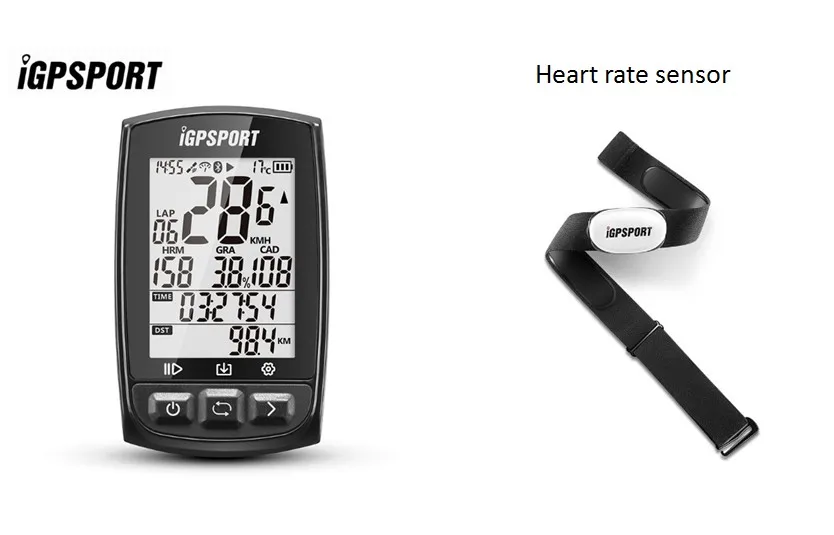 I gps порт IGS50E Mtb велосипедный компьютер gps Водонепроницаемый IPX7 ANT+ беспроводной Велосипедный спидометр велосипед цифровой секундомер аксессуары - Цвет: with heart rate