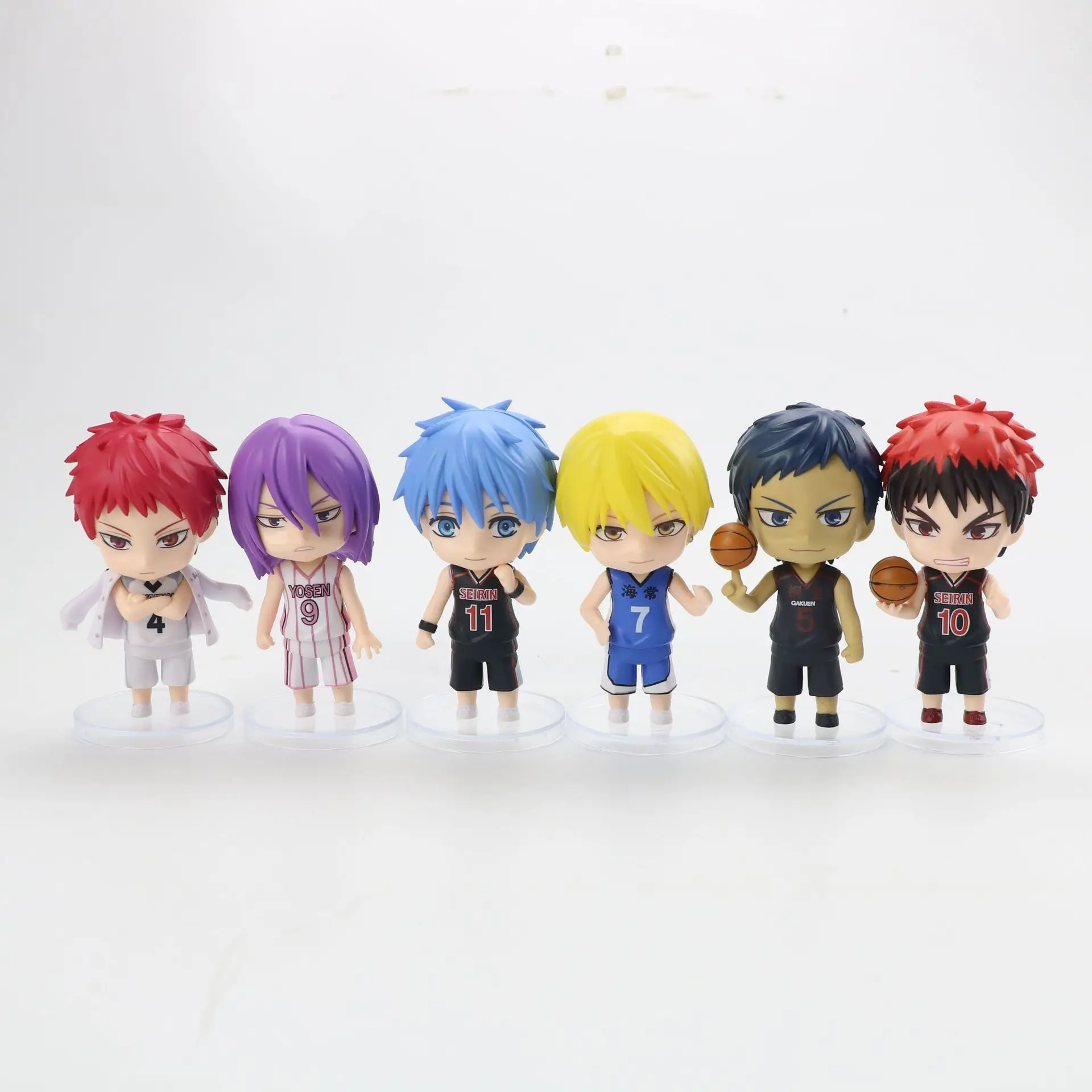 

6pcs/set Anime Kuroko's Basketball Action Figure Model PVC Toys Aomine Daiki Kise Ryota Kagami Taiga Dolls For Kid Gift