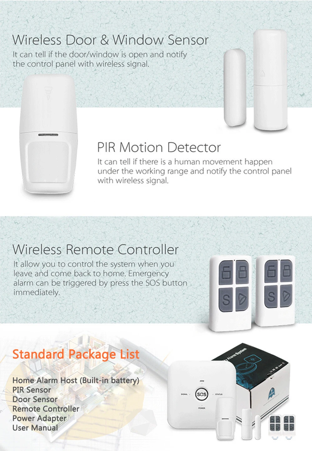 Tuya Smart Wifi+ GSM Беспроводная умная домашняя система охранной сигнализации совместима с Alexa