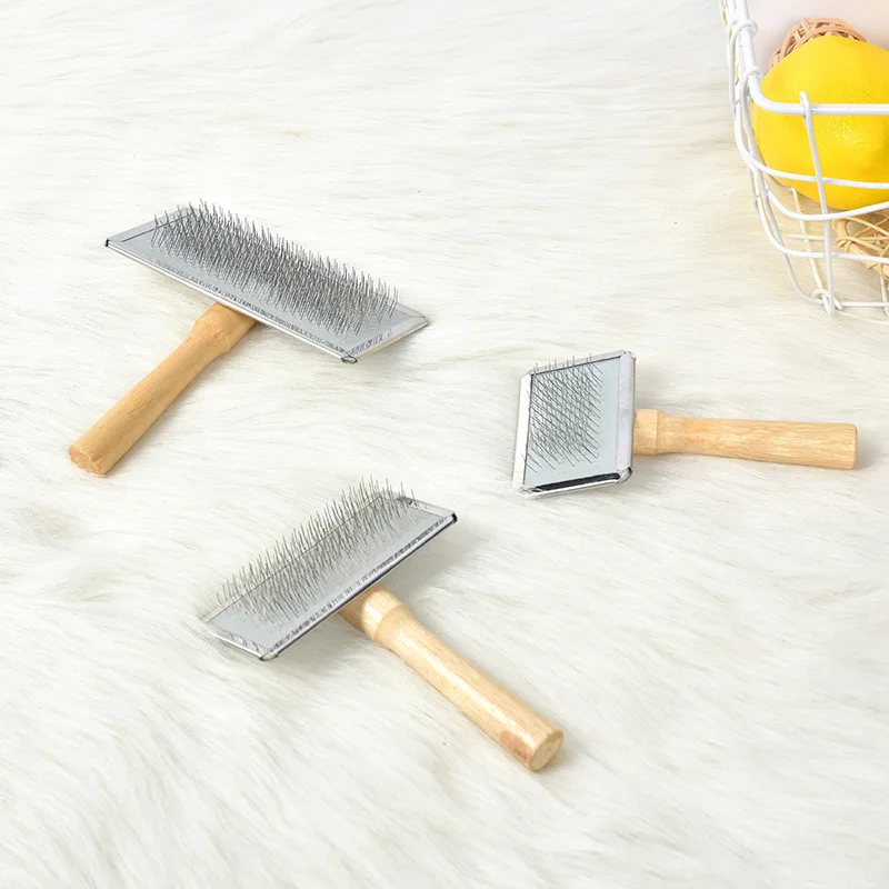 

Pet Dog Combs Wooden Handles Pet Needles Cat and Dog Brushes Small and Medium-sized Dog Brushes Dog Grooming
