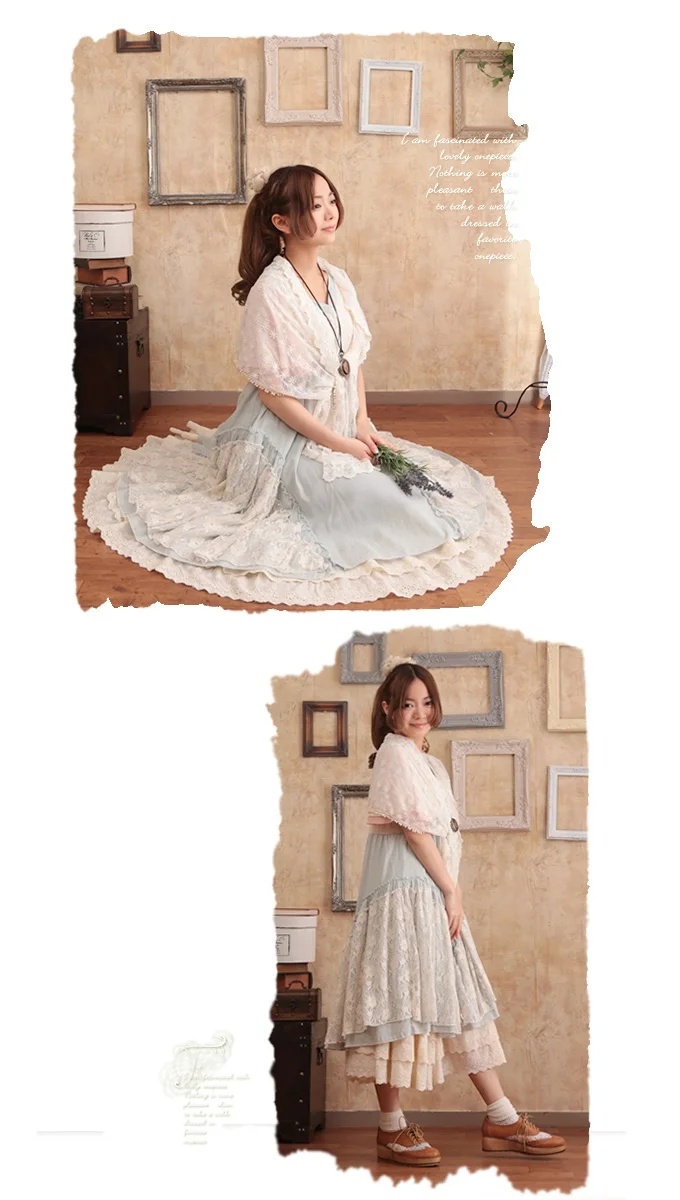 Женское кружевное платье трапеция в японском стиле винтажное льняное