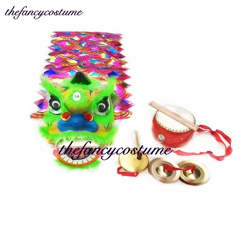 

Детский танцевальный Гонг-барабан с сияющим львом талисман для мальчиков танцевальный костюм мультяшный реквизит парад для саб игр фестив...