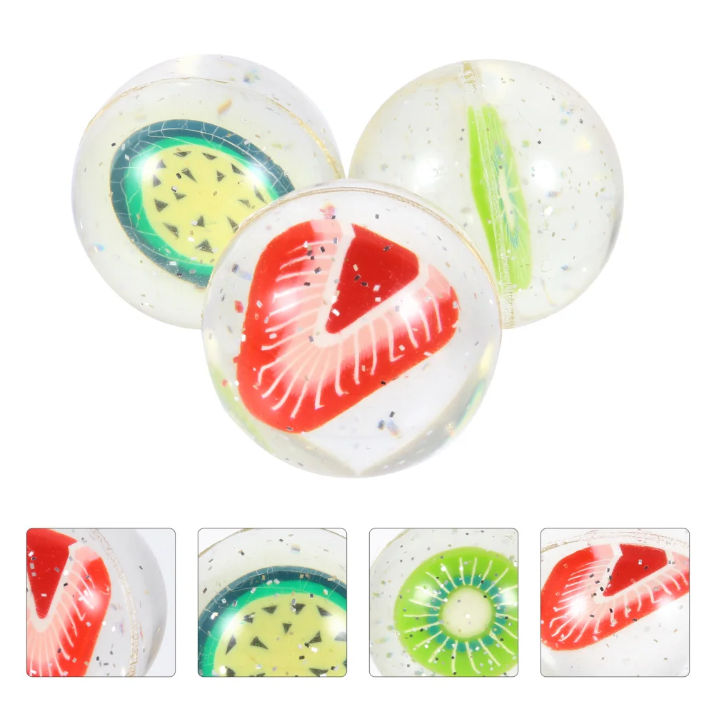 

3Pcs Rubber Bouncy Fruity Bounce Balls Jumping for Kids (Random Style)