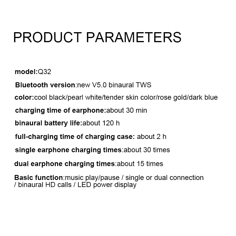 Новинка Q32 TWS 5,0 Bluetooth наушники с шумоизоляцией беспроводные наушники игровая гарнитура с микрофоном 2000 мАч светодиодный водонепроницаемый внешний аккумулятор