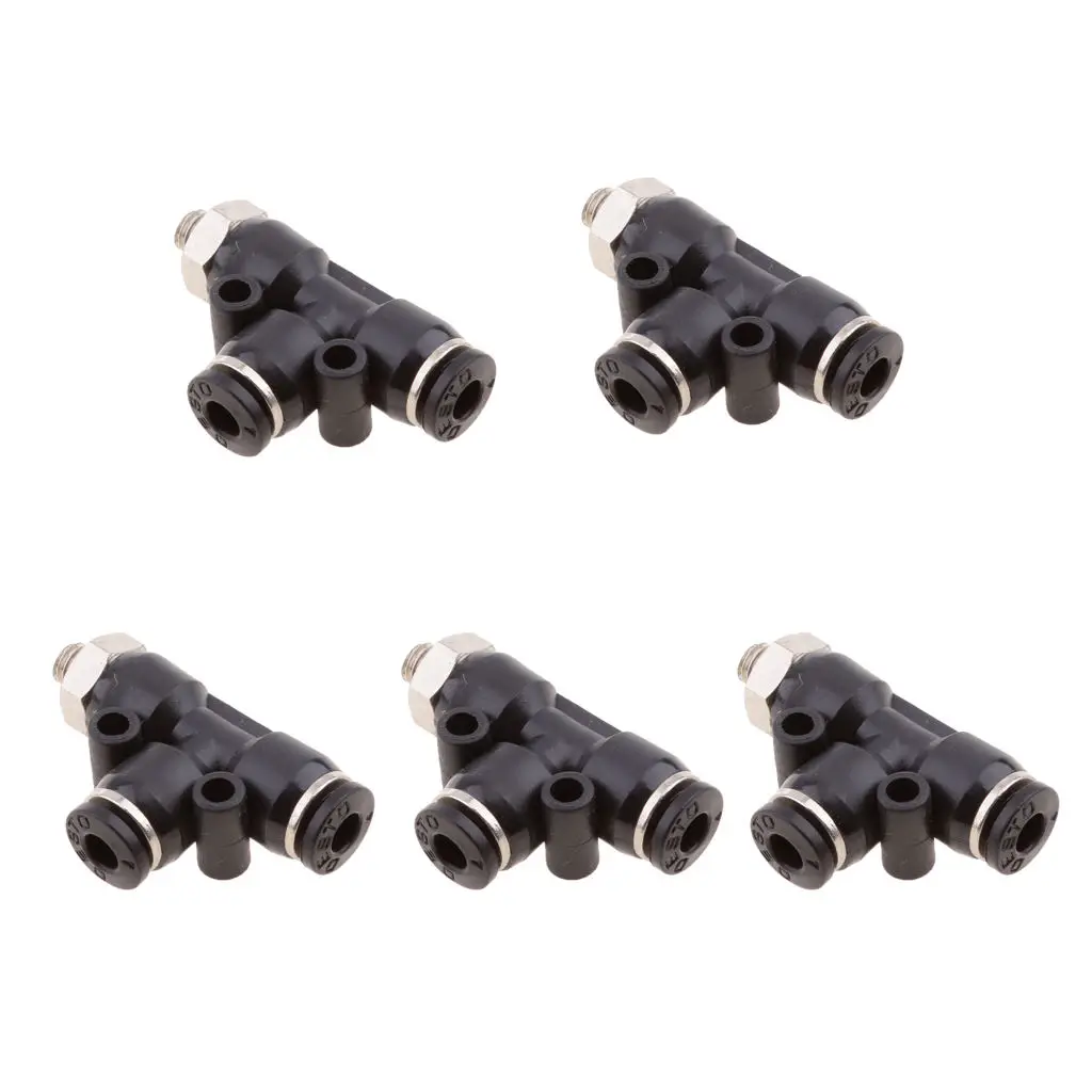

5 Pieces Air Water Line Hose Tube Triple Push In Pneumatic Fitting 4MM 6MM 8MM