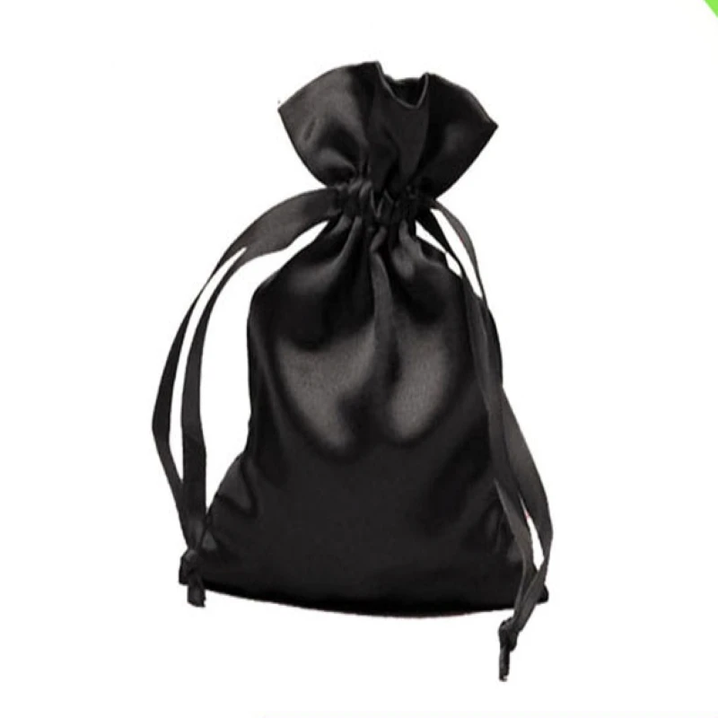200pcs 9*13cm Satin drawstring pouches Satin jewelry gift pouches bags custom ornament hair packaging bag
