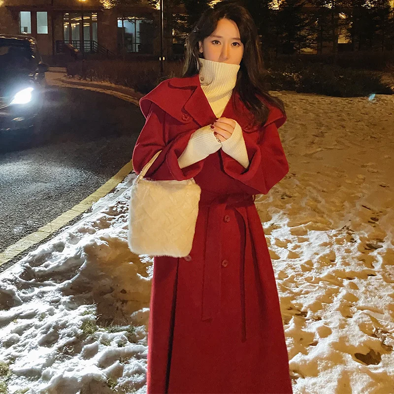 

Двустороннее кашемировое пальто с накидкой в стиле Хепберн