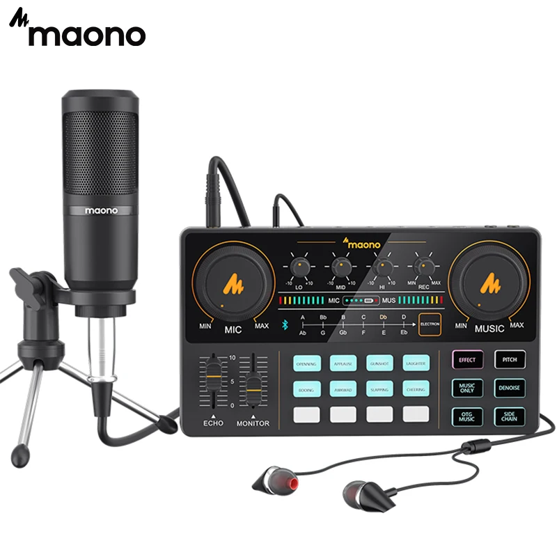 Gravação de Áudio 3.5mm para Xlr Mic com Tripé para Tiktok Maono Microfone Condensador Cardoid Podcast Vlog Telefone pc Au-pm360tr