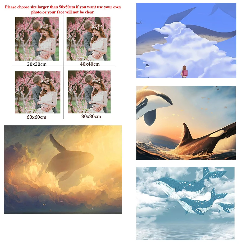 

Алмазная 5D картина «сделай сам», животное, Кит, гостиная, спальня, настенная живопись, пейзаж, мозаика, украшение для дома