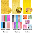 Фотобудка сделай сам, квадратная занавеска из фольги с металлической бахромой, 1x2 м, дождевая занавеска Макарон для свадьбы, дня рождения, фотобудка