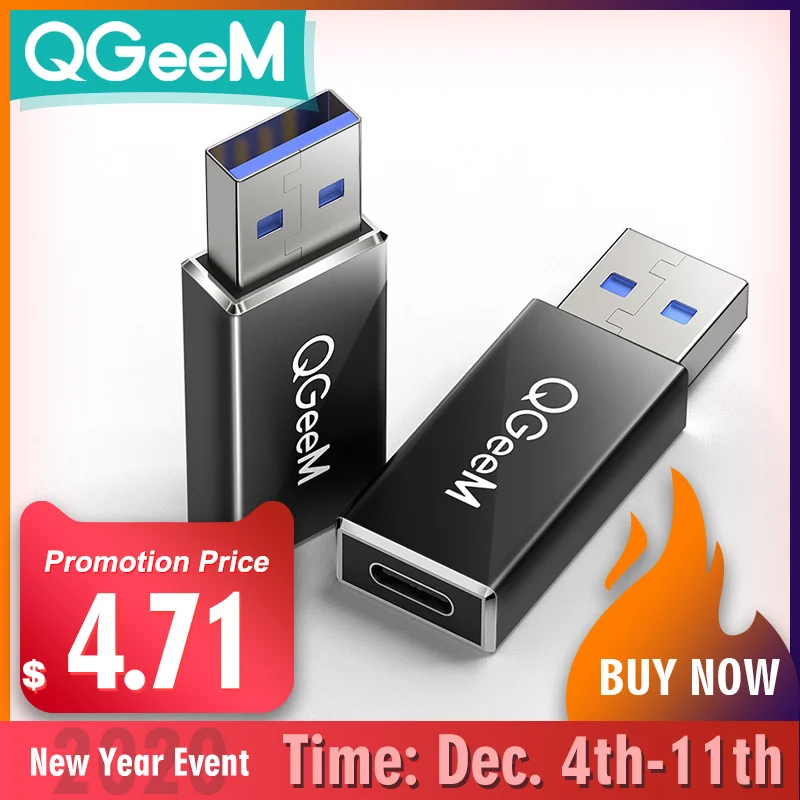 Адаптер QGeeM USB 3 1 Type C Мама-папа 0 10 Гбит/с | Электроника