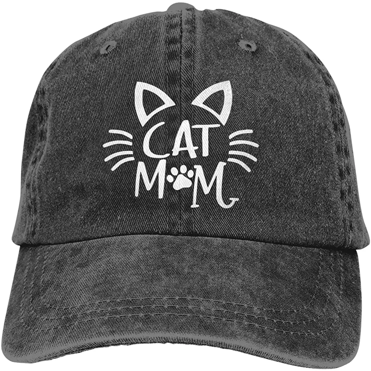 

Cat Mom Hats Mama Papa Bear Baseball Cap Denim Cotton Adjustable Baseball Cap Sunhat Peaked Trucker Cap Unisex Hat