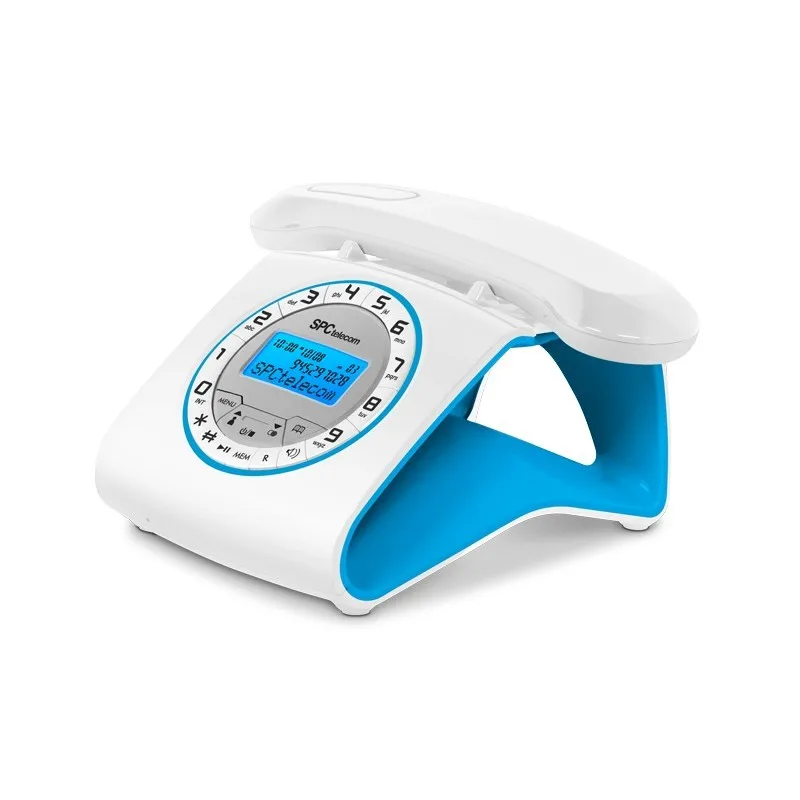 Телефон беспроводной Ретро стиль громкой связи цвет синий SpcTELECOM 7703A|MP3-плееры| |