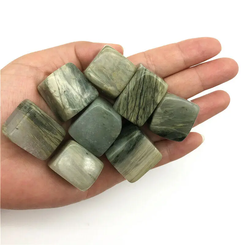 

Wholesale 100g Natural Green Lace Jade Polished Cube Crystal Stones Healing Gemstone Gifts Natural Quartz Crystals