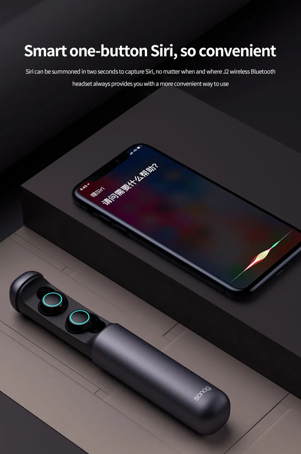 Sanag J2 Bluetooth наушники IPX7 водонепроницаемые спортивные беспроводные наушники Bluetooth 5,0 шумоподавление HiFi стерео беспроводные наушники