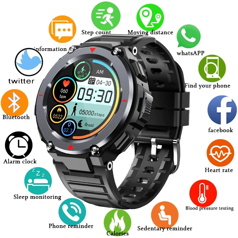 

2021 New Smart Watch Men smartwatch Men's Full screen touch Blood Pressure Heart Rate Monitor Bluetooth Call Music Player