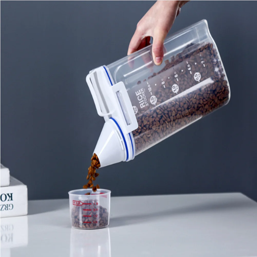 

Pet Dog Food Bucket Home Dry Food Storage Container Plastic Moisture-Proof Sealed Tank Outdoor Travel Portable Pet Feeder Barrel