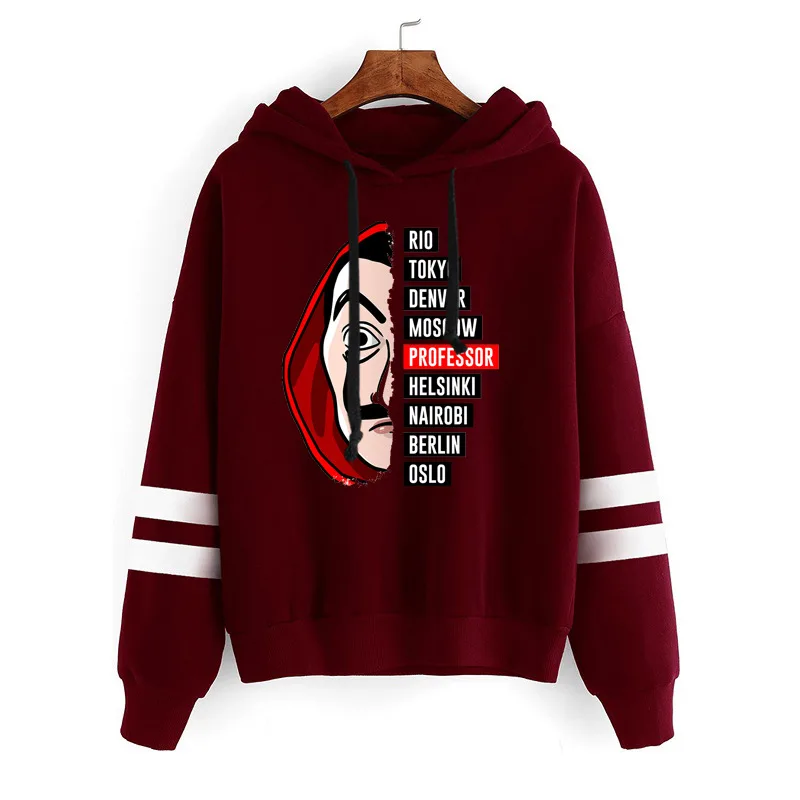 Свитшот унисекс с капюшоном модный Повседневный пуловер 3D принтом la casa de papel для