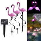 Светильник фламинго на солнечной батарее, газон, украшение для сада, столб на солнечной батарее, уличные фонари, водонепроницаемые декоративные