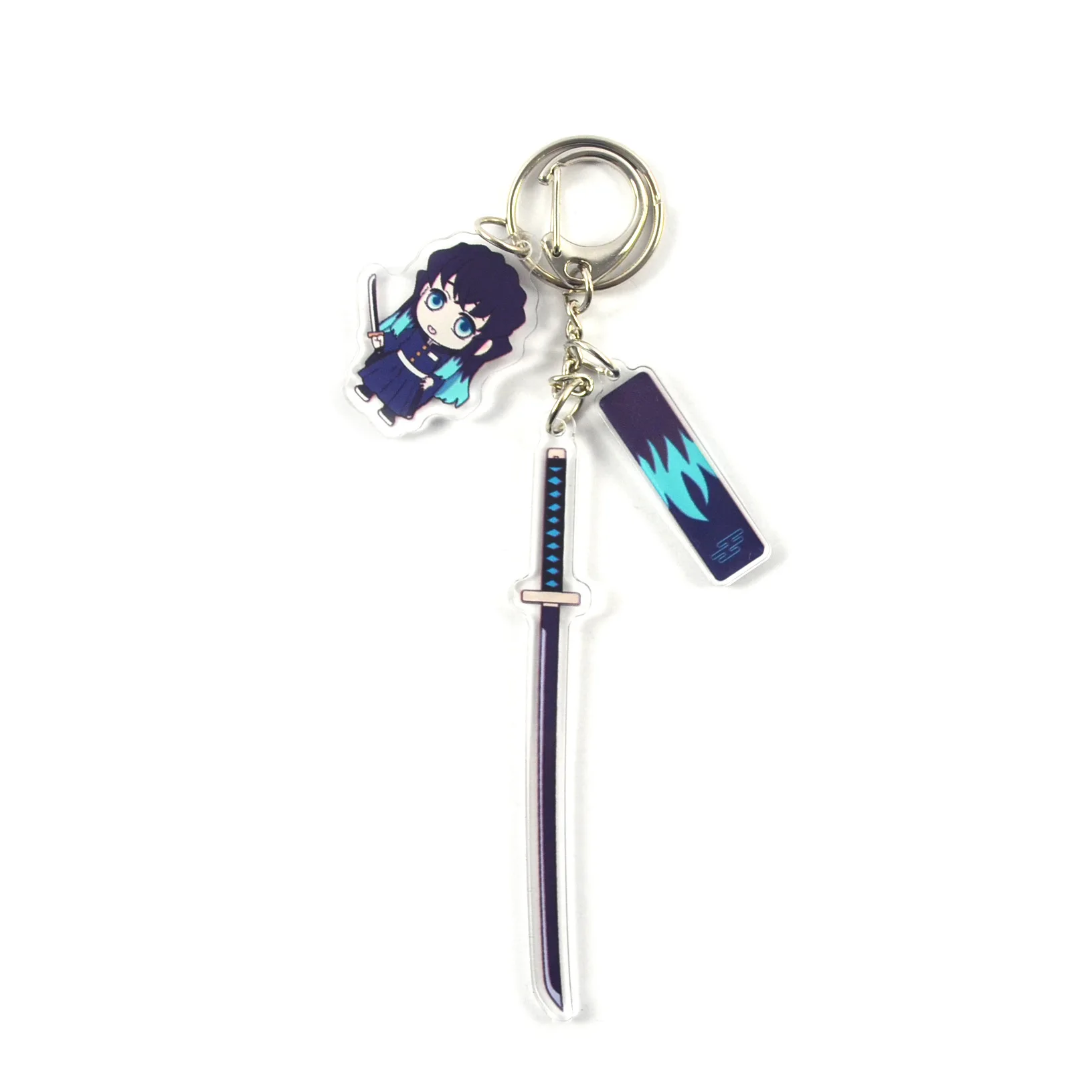 New Style Cartoon Anime Demon Slayer Blade Cosplay Prop Accessory Keychain Kamado Nezuko Acrylic Key Chain Sword Keyring | Украшения и
