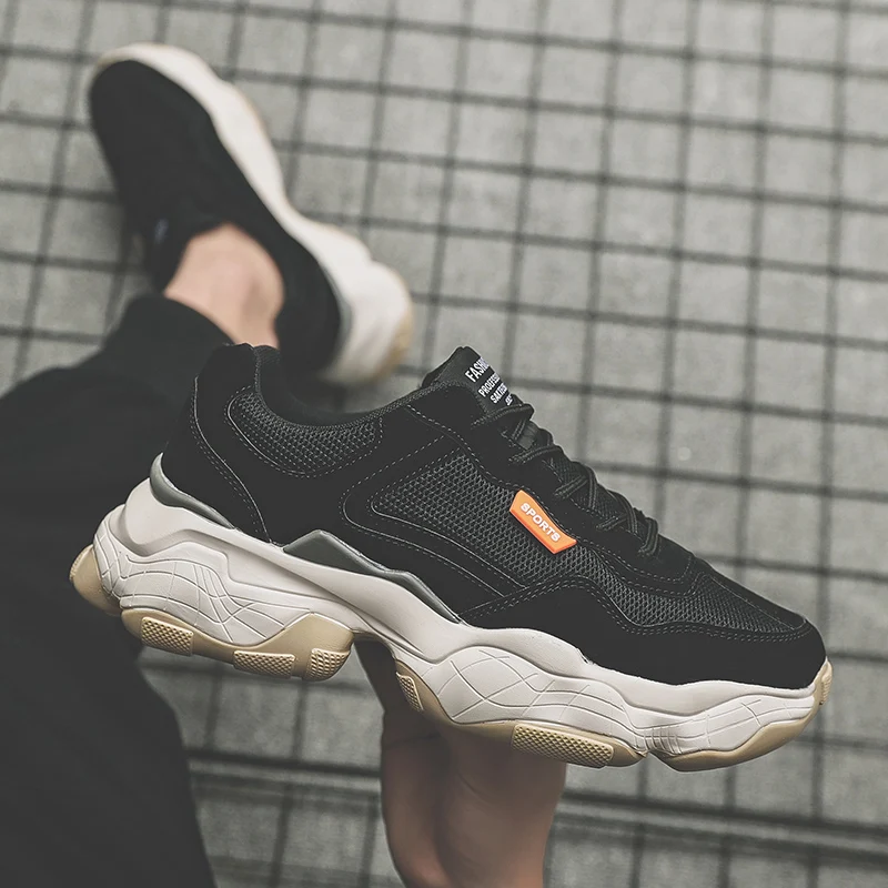 Мужская повседневная обувь дышащие сетчатые черные кроссовки красивые мужские