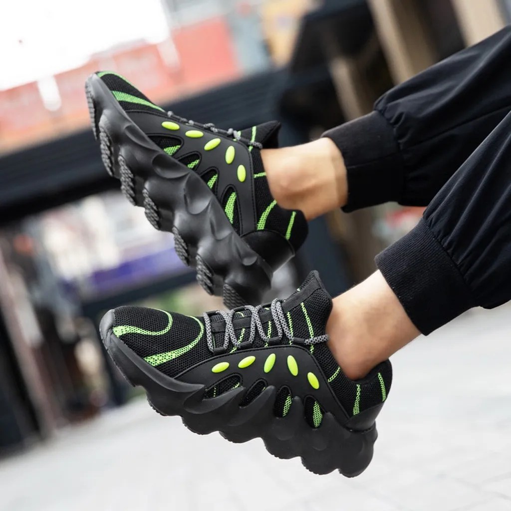 Сетчатые трендовые мужские кроссовки удобные повседневные крутые беговые для