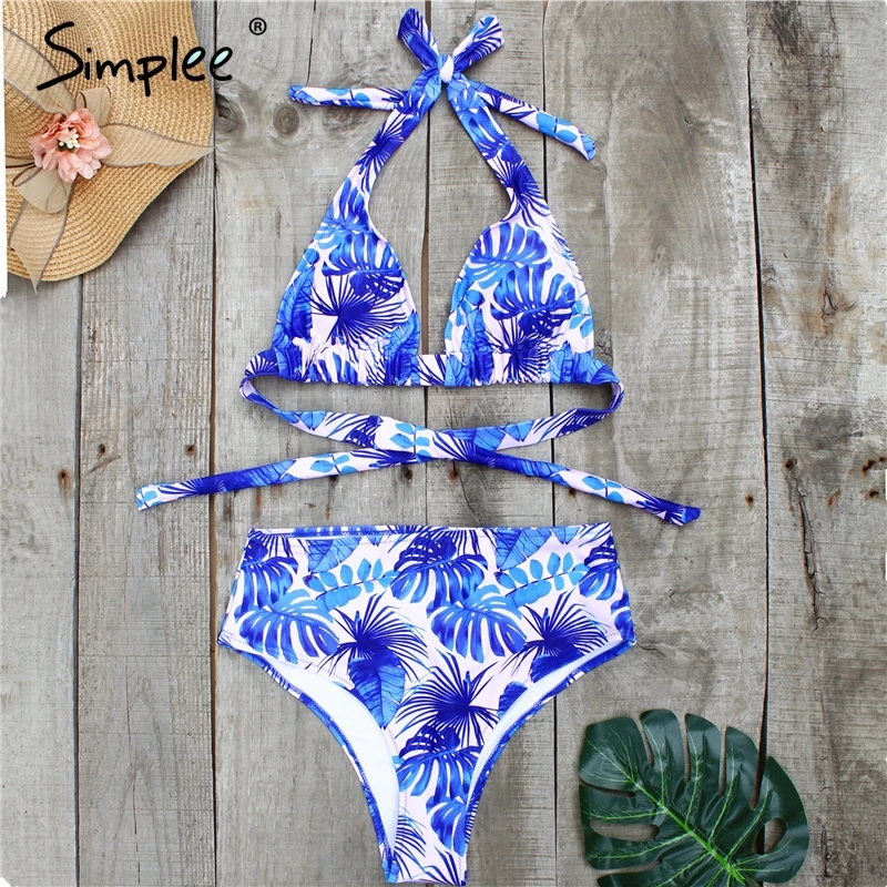 Женский купальник Simplee с цветочным принтом микро бикини большого размера v