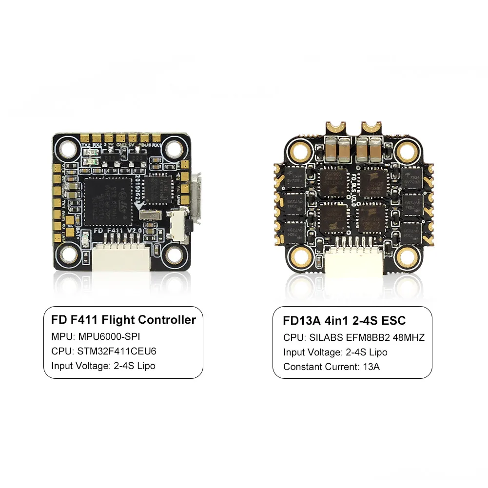 HGLRC FD413 стек 16x16 2-4S F411 Контроллер полета 13A BLS 4в1 ESC для FPV гоночного дрона