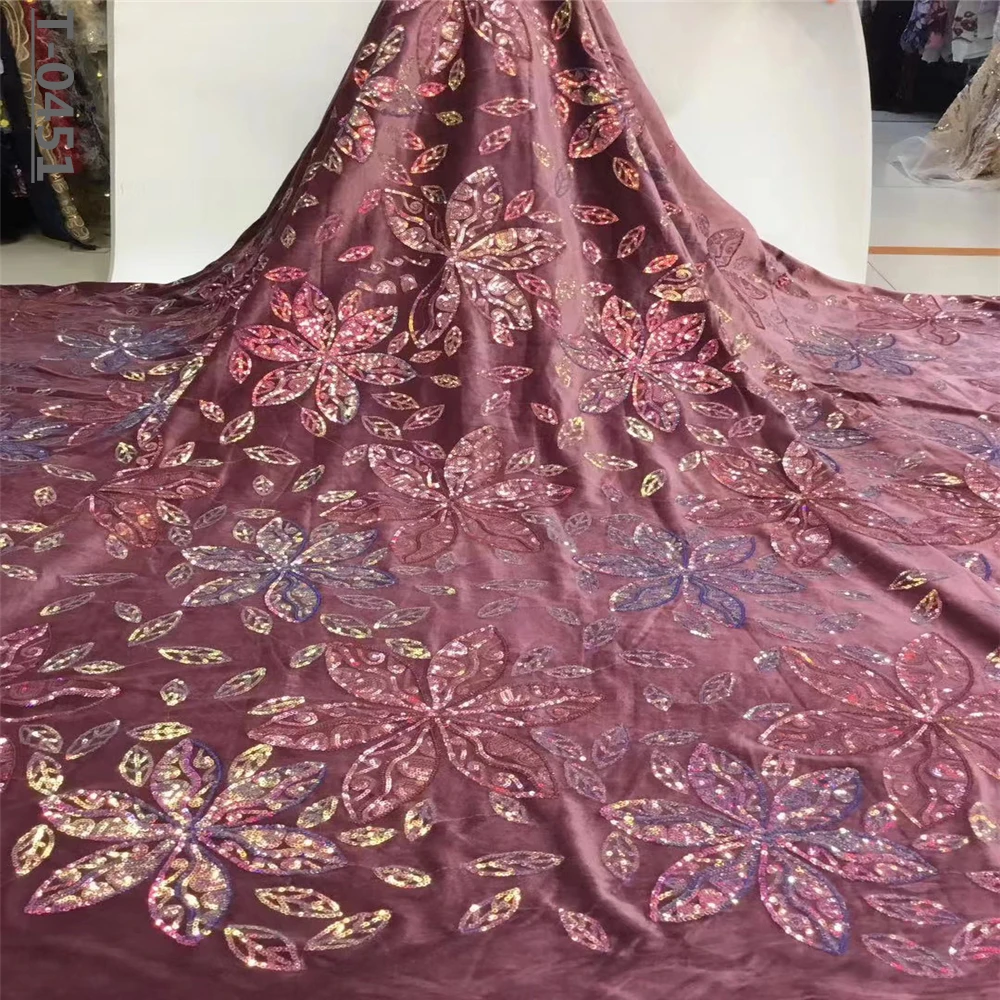Оптовая цена высокое качество блестки кружевная ткань вышивка тюль отделка