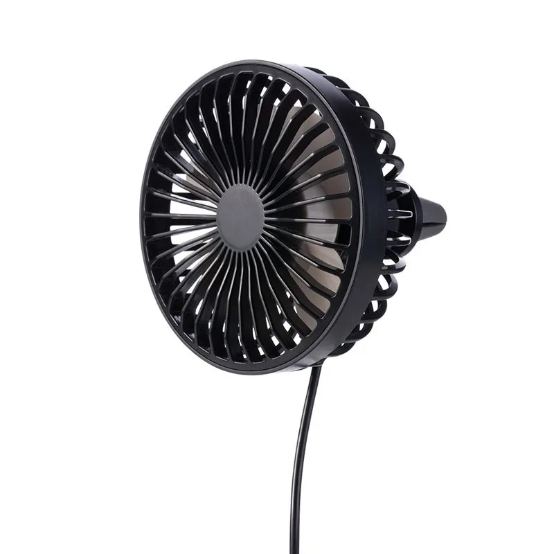 

Car Cooling System USB Fan Mini 360 Degree Rotation With Night LED Light Automobile Powerful Wind Mute Mounted Cooling Fan