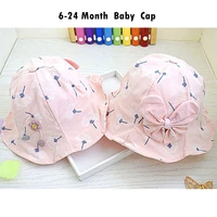 wholesale dandelion flower baby girls caps with bowknot princess infant kids outdoor beach bucket hats newborn baby sun hat