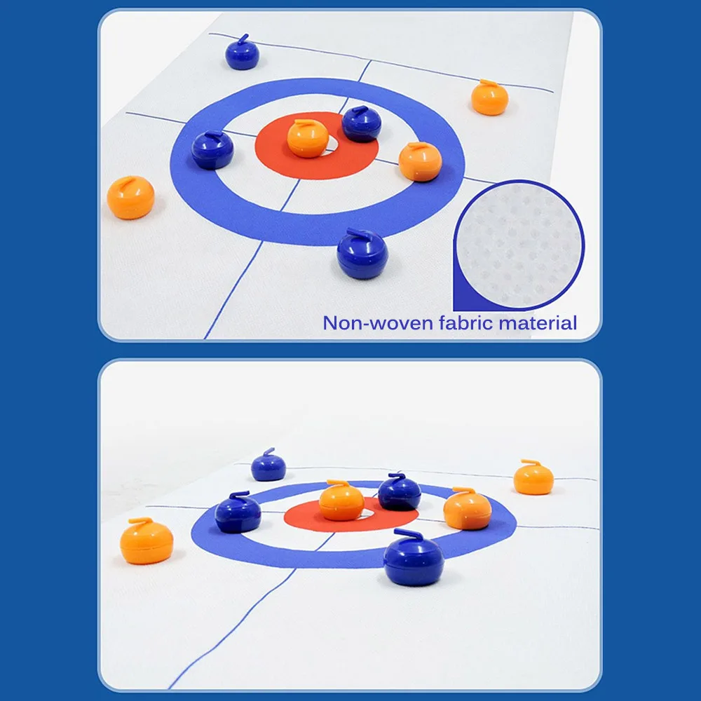 

Kids Tabletop Ball Game Table Curling Game Mini Curling Board Table Games Famliy School Travel Play Curling Training Game Set