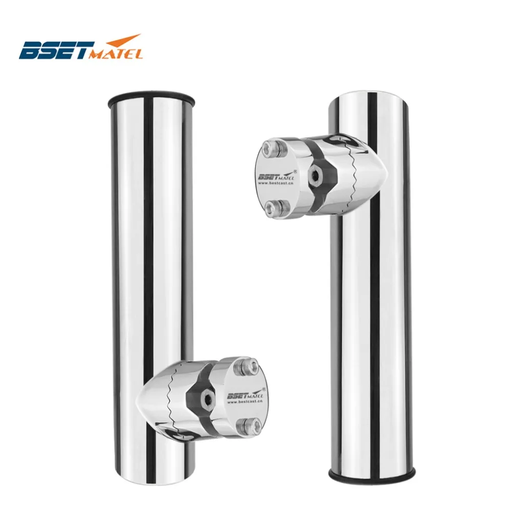 2X Rail Mount stainless steel316 fishing rod rack holder pole bracket support with clamp on rail 19 to 32mm boat marine hardware